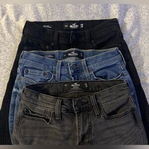 Hollister Women's Skinny Jeans set - Black, Blue, Charcoal